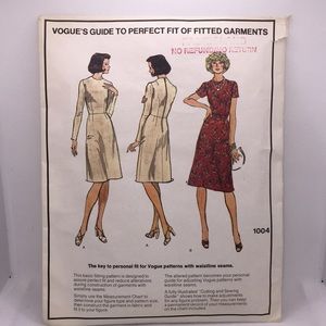 Vintage Vogue 1004 Guide to Perfect Fit Of Fitted Garments Size 12 Sewing